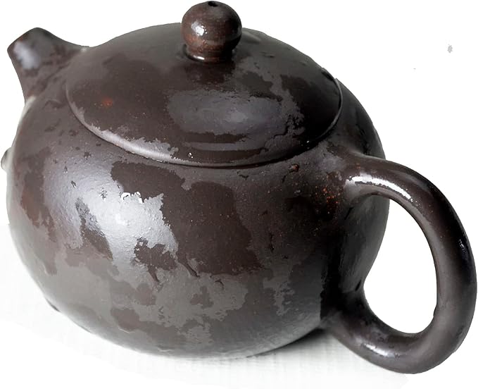 Chinese Clay Teapot 6.7Oz Handmade Xishi Zisha Tea Pot Black Gold Sand Spherical Filter Kungfu Tea Set - Bloomnest