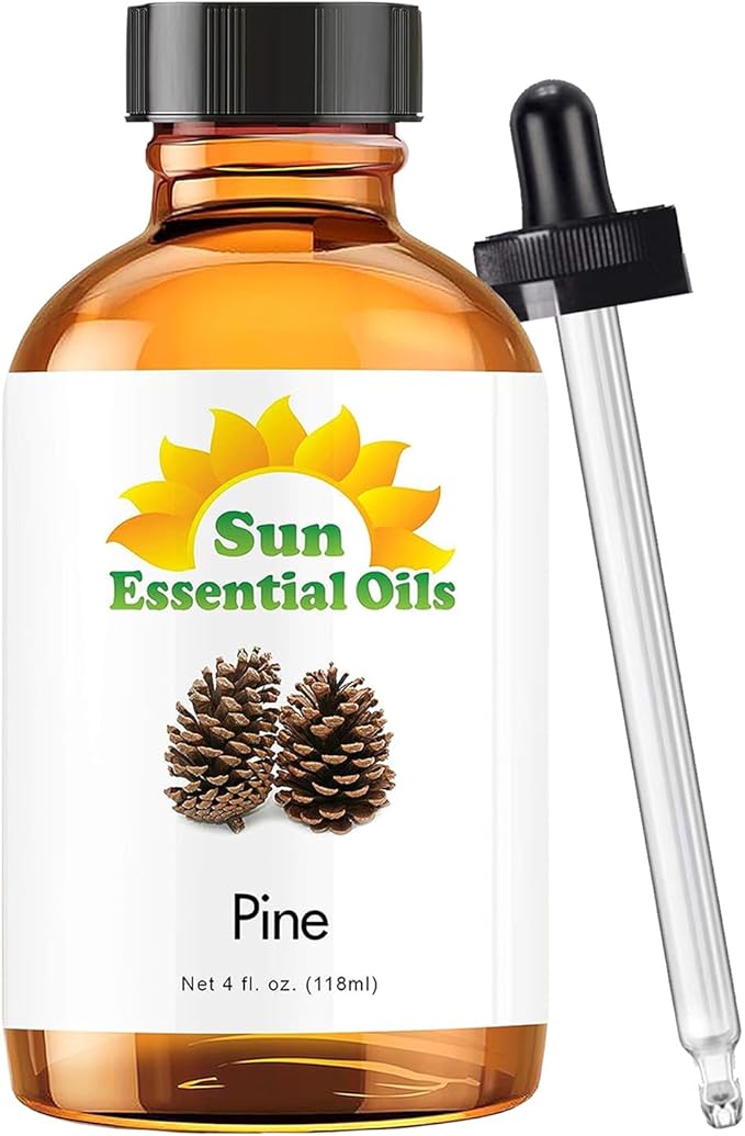 Sun Essential Oils: Pine Essential Oil 4 oz with Dropper for Diffuser, Skin, Aromatherapy Massage, Humidifier, Forest Pine Scented Oil for Candle, Lotion & Soap Making, Room Fragrance - Bloomnest