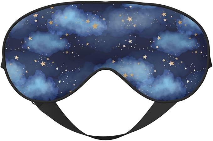 Sleep Eye Mask Blue Vast Night Sky Stars Sleep Mask for Women Men Comfortable Eye Mask with Adjustable Strap Soft Eye Cover Blindfold for Travel Yoga Nap Shift Work - Bloomnest