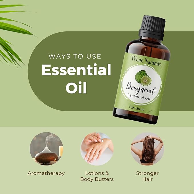 Organic Bergamot Essential Oil - 100% Pure & Natural -Premium Therapeutic Grade with Premium Glass Dropper - Undiluted Natural/Homeopathic Aromatherapy Scented, Great for DIY Soap Making, Massage - Bloomnest