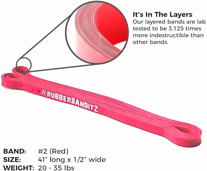 Rubberbanditz Combo Pull Up Assist Bands | Heavy Duty Resistance Exercise Bands for Powerlifting, Mobility, and Stretching | Resistance Bands for Working Out - Bloomnest
