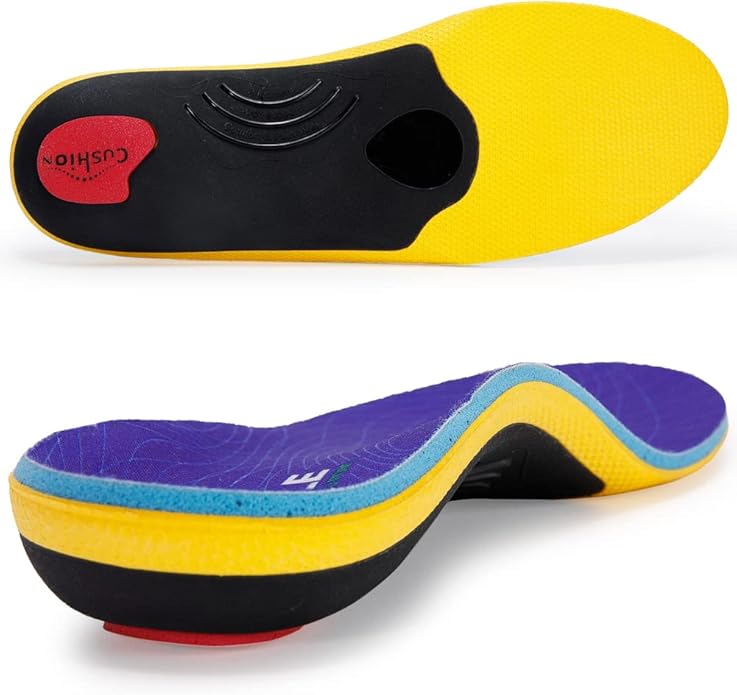 VALSOLE Heavy Duty Support Pain Relief Orthotics - 220+ lbs Plantar Fasciitis High Arch Support Insoles for Men Women, Flat Feet Orthotic Insert, Work Boot Shoe Insole, Absorb Shock with Every Step - Bloomnest