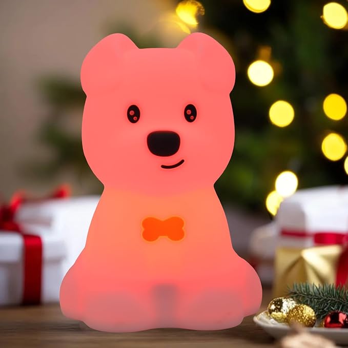 Large Size Dog Night Light for Kids, Nightlights for Children, Cute Puppy Animal Lamp 9 Colors Changing for Room Soft Light for Girls Boys Student Teen Woman Elder Holiday Gift - Large - Bloomnest