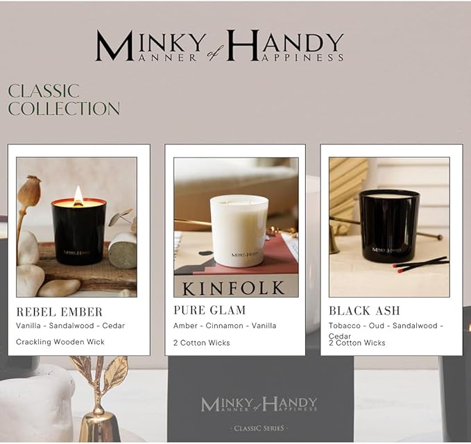 Hand Poured Soy Candles for Home Scented - Large 2 Wick White Jar Candle - Amber Cinamon Vanilla - Highly Scented - Long Lasting - Bloomnest