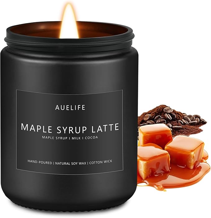 Fall Candle-Maple Syrup Latte Scented Candles for Home Decor, 7 oz Natural Soy Wax, Sweet & Cozy Autumn Candle, Aromatherapy Candles Gift for Coffee Lovers & Thanksgiving - Bloomnest