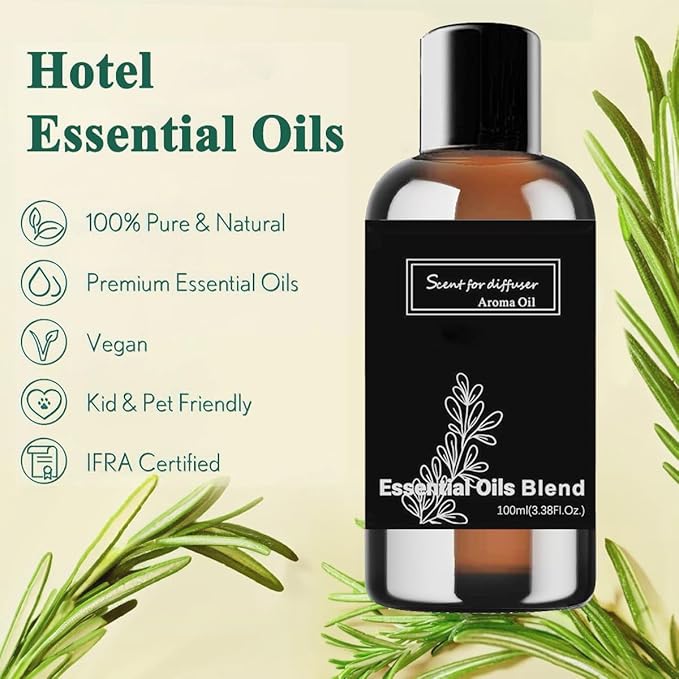 Upgraded Scent Air Machine for Home Cover Up to 2000 sq.ft, Hotel and Commercial Use 400ML Diffuser with 100ML White Tea Harmony Essential Oil, Waterless Cold Air Diffuser for Home, Office - Bloomnest