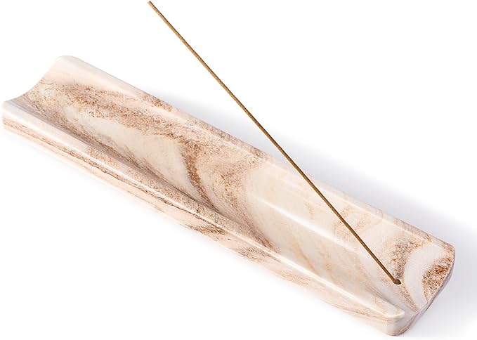Koville Marble Incense Holder, Incense Holder for Sticks, Incense Sticks Holder Ash Catcher for Meditation Yoga SPA, Natural Stone Incense Burner, Home Table Decor