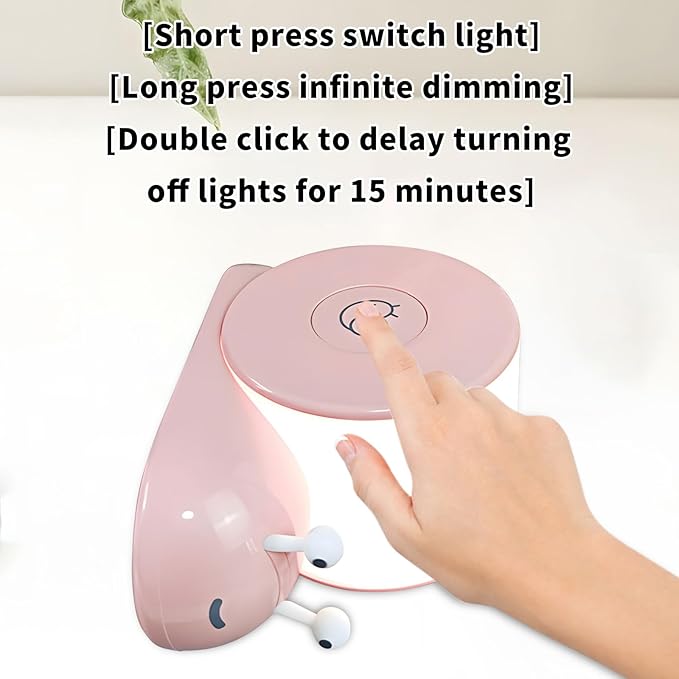 Cute Snail Night Light | Magnetic Base Dimmable Bedside Lamp | 800mAh Long-Lasting Soft Light |USB Rechargeable Timer Safe Portable LED Lamps|Breastfeeding Dorm Room Decor - Bloomnest