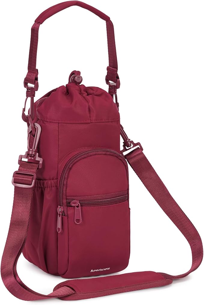 sportsnew Water Bottle Holder with Strap 32oz 40oz Insulated Water Bottle Carrier Sling Bag with Phone Pocket Crossbody sportsnew
