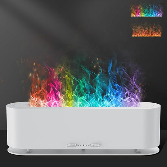 2025 Upgraded Flame Fire Diffuser Humidifier, 7 Colors Changing Oil Diffuser, Ultra-Quiet Aroma Essential Oils Aromatherapy Diffusers for Large Room, Bedroom, Office(200ml Auto Off,Timeable,12Hrs) - Bloomnest
