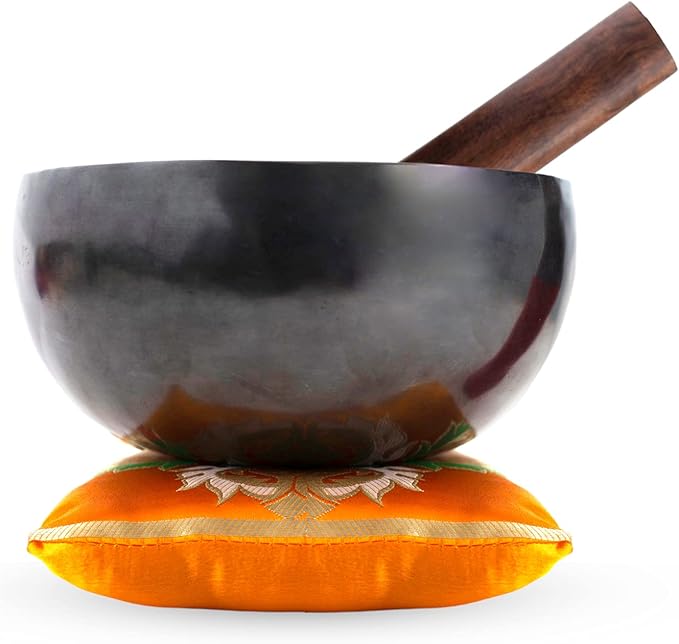 Large Tibetan Singing Bowl Set - Master Grade Healing Chakra Sound Bath Meditation Yoga 7 Metal Bronze - Bloomnest