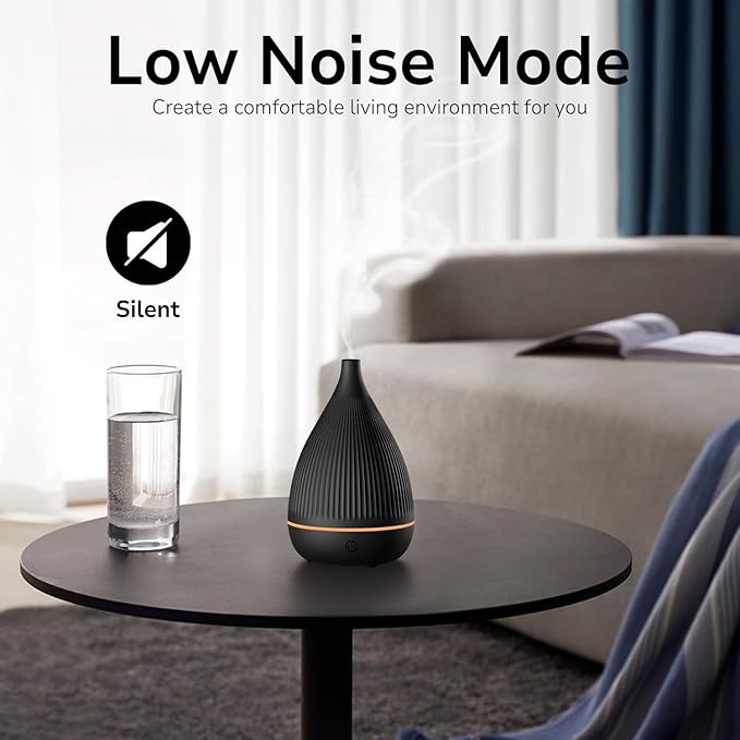 Ultrasonic Essential Oil Diffuser, Home Fragrance Aroma Diffuser with Auto Shut-Off, Color Change Night Light & Ultra-Quiet Operation, BPA-Free Portable Aromatherapy Humidifier for Home (Black) - Bloomnest