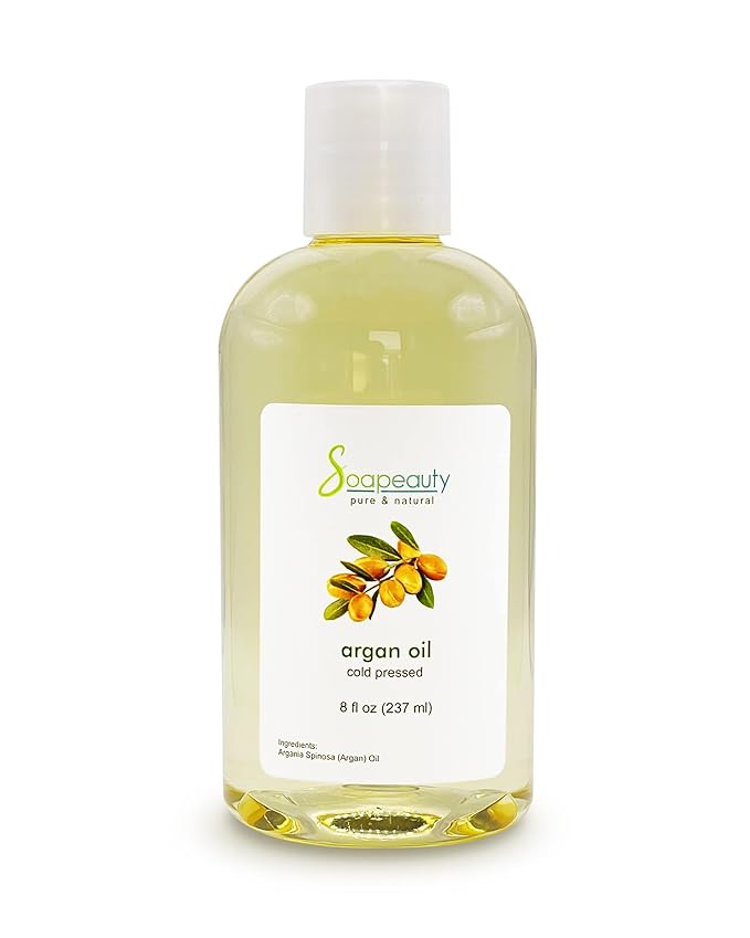 Soapeauty ARGAN OIL | 100% Natural & Pure | Cold Pressed & Deodorized | Carrier for Essential Oils, Face, Body and Skin Care, Hair Growth & Moisturizer | 8 fl oz - Bloomnest