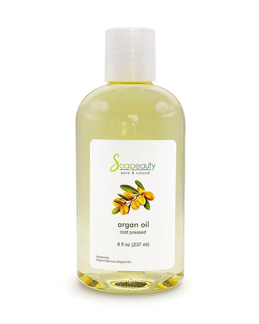 Soapeauty ARGAN OIL | 100% Natural & Pure | Cold Pressed & Deodorized | Carrier for Essential Oils, Face, Body and Skin Care, Hair Growth & Moisturizer | 8 fl oz - Bloomnest