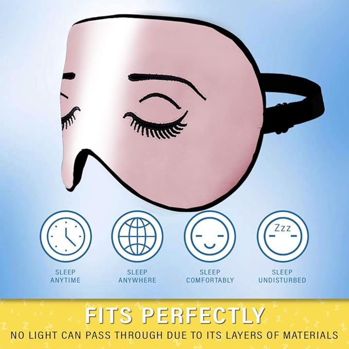 Silk Sleep Eye Mask for Men Women, Comfortable Super Soft Eye Mask with Adjustable Strap, 100% Pure Silk, Works with Every Nap Position, Ultimate Sleeping Aid Blindfold, Blocks Light, Jersey Slumber - Bloomnest