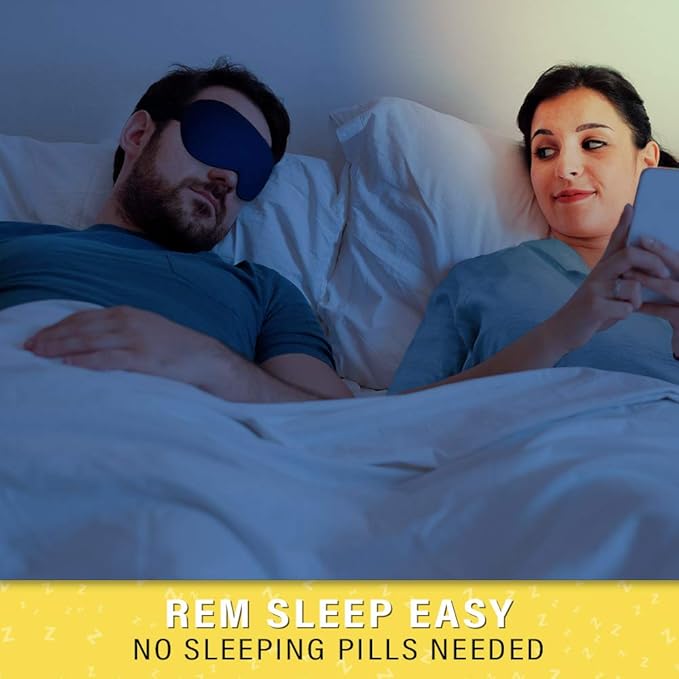 Silk Sleep Eye Mask for Men Women, Comfortable Super Soft Eye Mask with Adjustable Strap, 100% Pure Silk, Blocks Light, Jersey Slumber (Blue, 1 Count (Pack of 1)) - Bloomnest