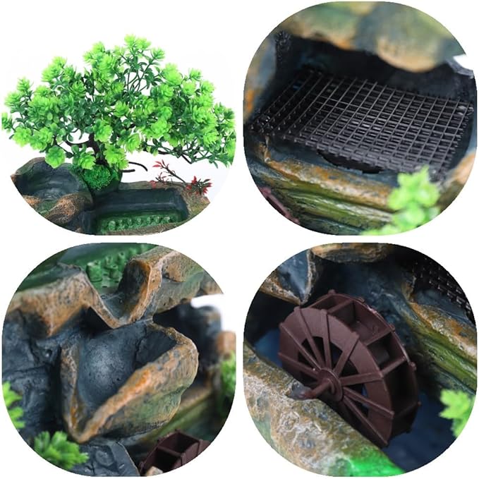 Mini Tabletop Fountains Indoor Relaxation Desktop Fountain Waterfall, Small Water Fountain Indoor Indoor Waterfall Feature, Desktop Waterfall for Home Office Bedroom Desk