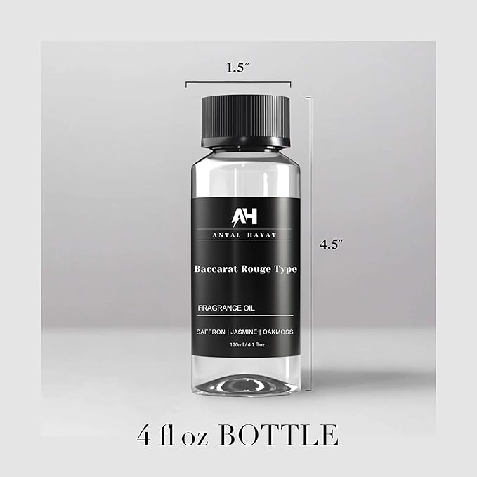 Hotel Scents Diffuser Oil Baccarat Rouge 540 120ml - Saffron, Jasmine, Oakmoss - HVAC scents Inspired by The Baccarat Rouge - Essential Oils for Ultrasonic Diffuser - Luxury Diffuser Oil Refill - Bloomnest