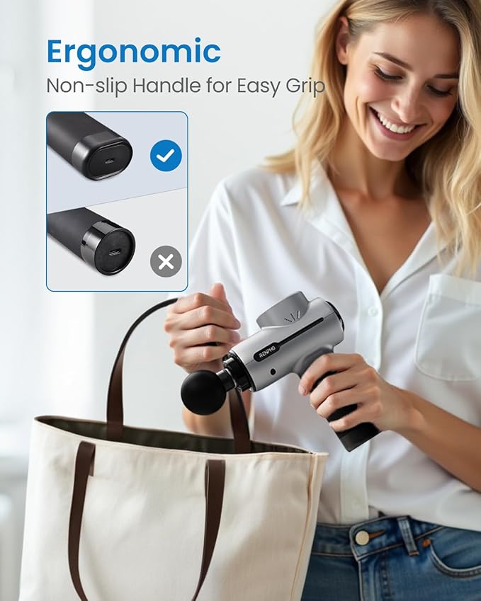 RENPHO Massage Gun Deep Tissue, Portable Percussion Massager for Back and Neck, Gifts for Men and Women, Handheld Device with Carry Case, Active - Bloomnest