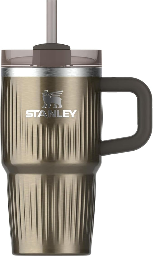 STANLEY Quencher H2.0 Tumbler with Handle and Straw 20 oz | Flowstate 3-Position Lid | Cup Holder Compatible for Travel | Insulated Stainless Steel Cup | BPA-Free | Fluted Gunmetal Shine Stanley