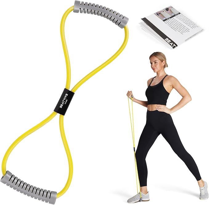 Resistance Band Figure 8 Exercise Cord, Fitness Resistance Bands with Handles, Exercise Tube Band for Arm and Shoulder Stretch - Bloomnest