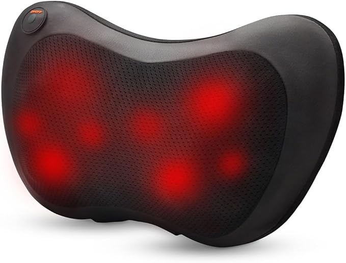 Back Massager with Heat Massagers for Neck - Shiatsu Kneading Massage Pillow for Back, Shoulder, Leg Pain Relief - Body Muscle Pain Relief Use at Home,Car,Office Christmas Gifts for Women/Men - Bloomnest