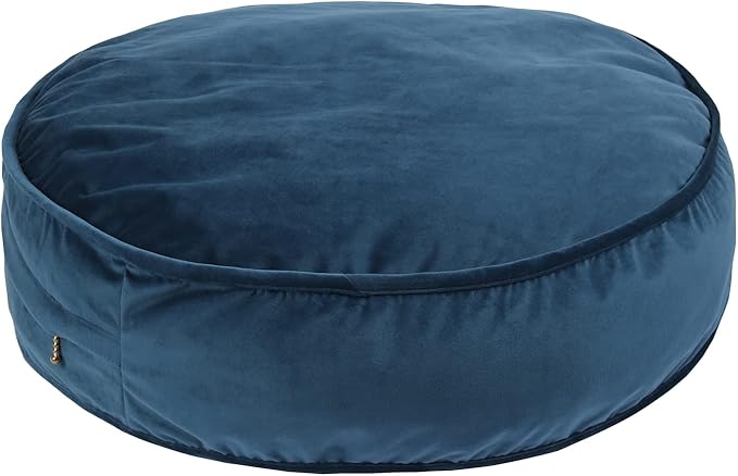 Round Floor Pillow Cover Velvet Throw Seating Pouf Yoga Meditation Cushion Plush Case Reading Room Decor Cover Only (25.6IN, Dark Blue) - Bloomnest