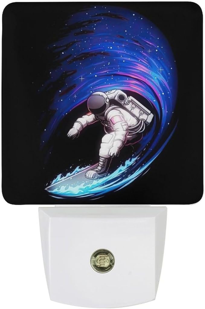 Space Astronaut Night Light, Plug into Wall Decor Nightlights for Bedroom, Bathroom, Hallway, Kitchen, with Dusk to Dawn Light Auto Sensors LED Night Lights for Boys Girls Women Men Room Gifts - Bloomnest