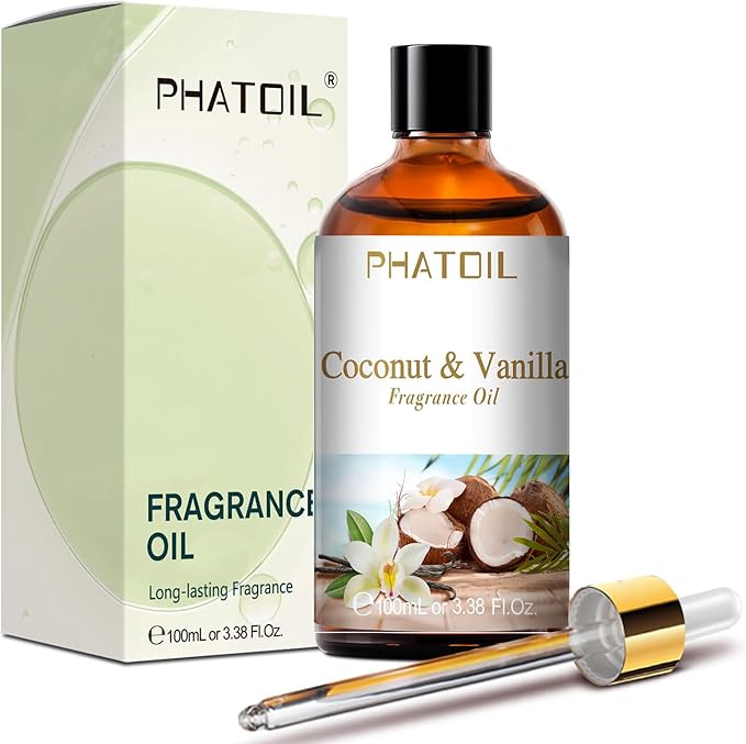 PHATOIL Coconut Vanilla Fragrance Oils for Aromatherapy, 3.38FL.OZ Diffuser Oils for Home, Perfect for Aromatherapy, Humidifiers, Yoga, DIY Candle and Soap Making - 100ml - Bloomnest