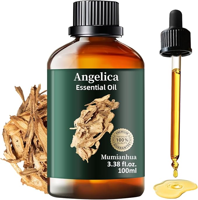 Angelica Root Essential Oil Pure Mumianhua Natural Angelica Oil for Diffuser, Aromatherapy, Skin, Hair, Massage & Candle Making 3.38 Fl Oz - Bloomnest