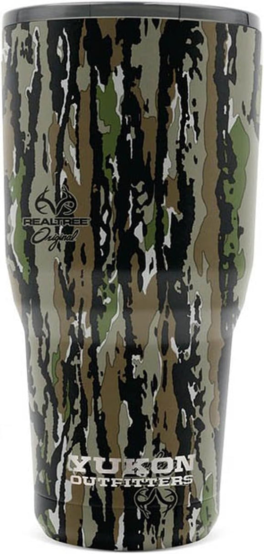 Yukon Outfitters Freedom High Grade 18/8 Corrosion-Resistant Stainless Steel Double Wall Vacuum Insulated Tumbler (30oz / 890ml) - 7.85" H x 3.9" Top Dia. / 2.9" Bottom dia., Real Tree Original - Bloomnest