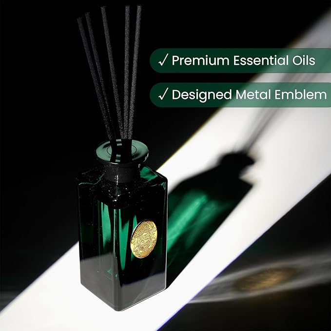M&SENSE 10.14 oz Large Reed Diffuser Set | Evergreen Pine Scent Oil Diffuser with Sticks | Hotel Collection Non-Toxic Essential Oil |for Bedroom Bathroom Living Room - Bloomnest