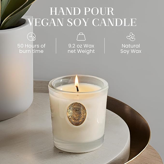 M&SENSE Natural Soy Candle | Vanilla Dream & White | 9.2 oz, 50H Burn Time | Luxury Scented Candle for Relaxation, Gifting, Home Décor | Ideal for Bedroom, Office, Party Ambiance - Bloomnest