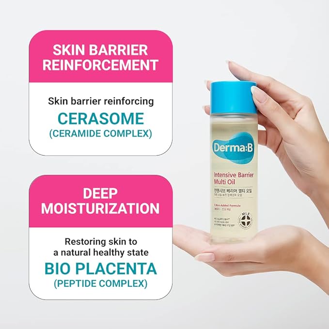 Derma B | Intensive Barrier Multi Body Oil | Moisturizing Non-Sticky Multi-Use Oil After Shower | 10 Botanical Skin Oil for Sensitive Skin | Korean Body Oils for Women & Men | 4.56 fl oz (135ml) - Bloomnest