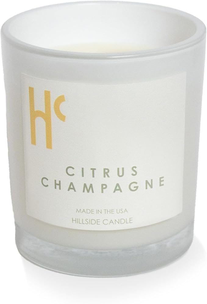 Citrus Champagne Single Wick Soy Candles, Luxury Scented Candles for Home - Up to 60 Hour Burn Time, Cruelty-Free Soy Wax Blend - Citrus Fragrance, Notes of Berries & Jasmine (9 oz) - Bloomnest
