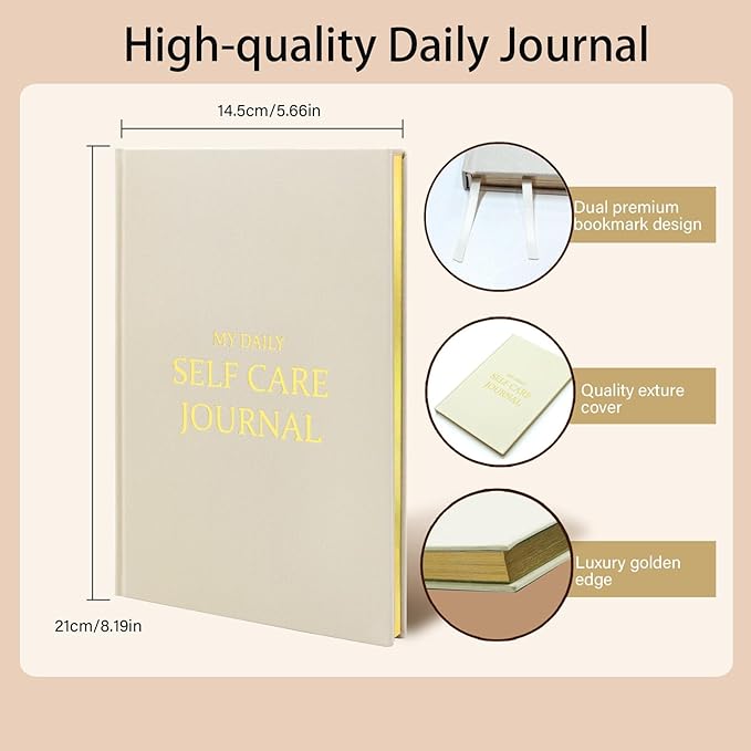 Gratitude Journal for Women & Men – Daily Mindfulness Journal with Positivity Tracker, Happiness Exercises, and Guided Reflective Writing – Self-Care Journal for Personal Growth (Beige) CreinLynh