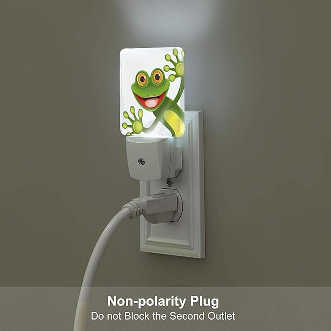 Funny Frog Night Light,Plug Into Wall for Boys Girls Bedroom Decorative Square Night Light Lamp 0.5w Sleep Friendly