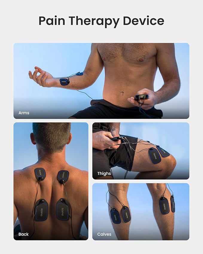 RENPHO TENS Unit Muscle Stimulator, 60 Programs EMS Unit for Back Pain Relief, Rechargeable TENS Machine with 20 Intensities, Muscle Growth Massager for Sciatica Shoulder Neck 8 Electrodes Pads RENPHO