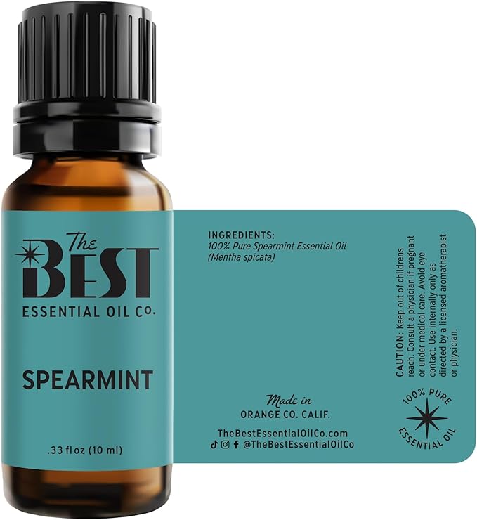 The Best Spearmint Essential Oil Premium Grade- 100% Pure & Natural for Aromatherapy, Diffuser, Spa, Massage, Air Freshener- 10 ml (.33 fl oz) - Bloomnest