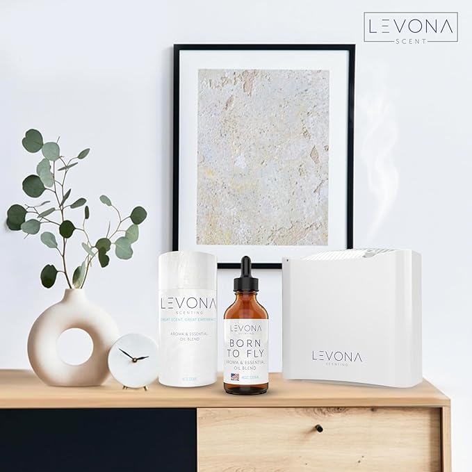 Levona Scent Essential Oils - Scents for Home, Hotel & Office Use - Perfect for Home Diffuser & Humidifiers - Aroma Fragrance Oil, Ideal for Massage, Relaxation, and Spa - Born to Fly, 120ml LEVONASCENT