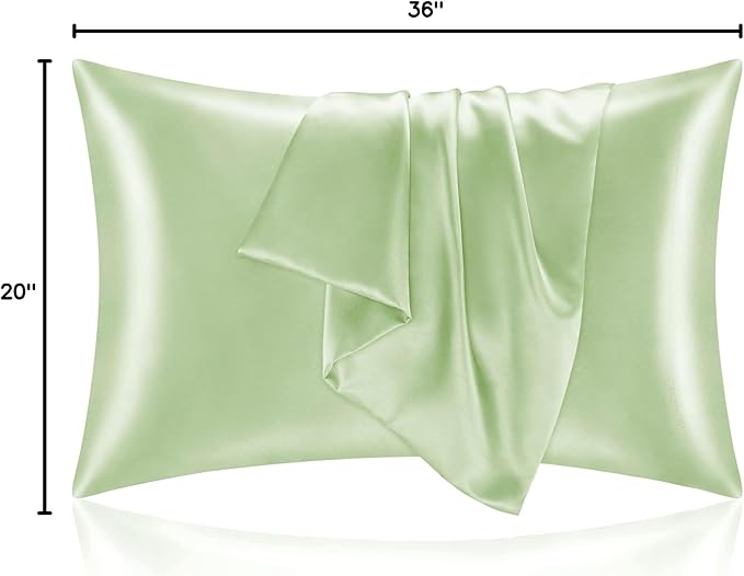 BEDELITE Satin Pillowcase for Hair and Skin, Super Soft and Cooling Similar to Silk Pillow Cases 2 Pack with Envelope Closure, Gift for Women Men(20"x36" King Size, Gleam) - Bloomnest
