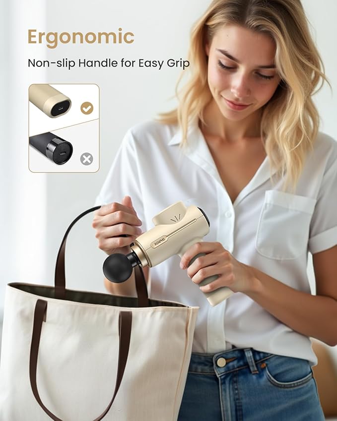 RENPHO Massage Gun Deep Tissue, Portable Percussion Massager for Back and Neck, Gifts for Men and Women, Handheld Device with Carry Case, Active Tan - Bloomnest