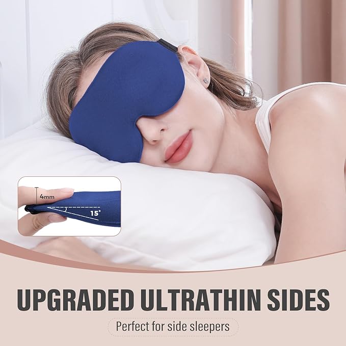 YIVIEW Sleep Mask for Side Sleeper, Complete Light Blocking 3D Pink Sleeping Eye Mask, Soft Breathable Eye Cover for Women Men, Relaxing Zero Pressure Night Blindfold - Bloomnest