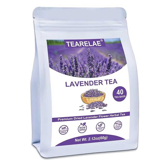 TEARELAE - Lavender Tea, 40 Count - Premium Dried Lavender Flower Tea Bags for Stress Relief - Aromatic Wellness - Non-GMO - Caffeine-Free - Bloomnest