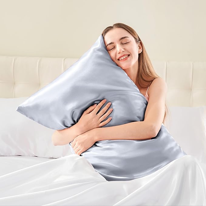 BEDELITE Satin Body Pillow Cover, Super Soft and Cooling Body Pillow Pillowcase for Hair and Skin, Breathable Silky Full Long Pillowcase Cover(20"x54", Evening Haze) - Bloomnest