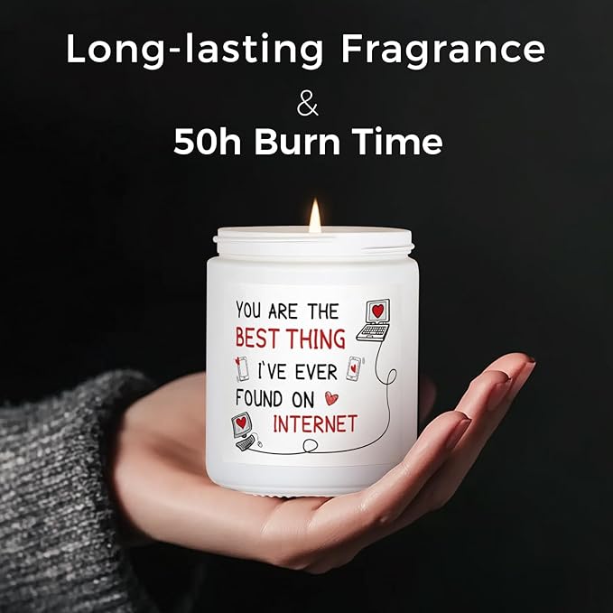 MOASITN Candles for Women Men, Valentines Day, Birthday, Anniversary Romantic & Funny Candle for Girlfriend, Boyfriend, Wife, Friends, Best Thing I Found on The Internet Scented Candles for Her Him - Bloomnest