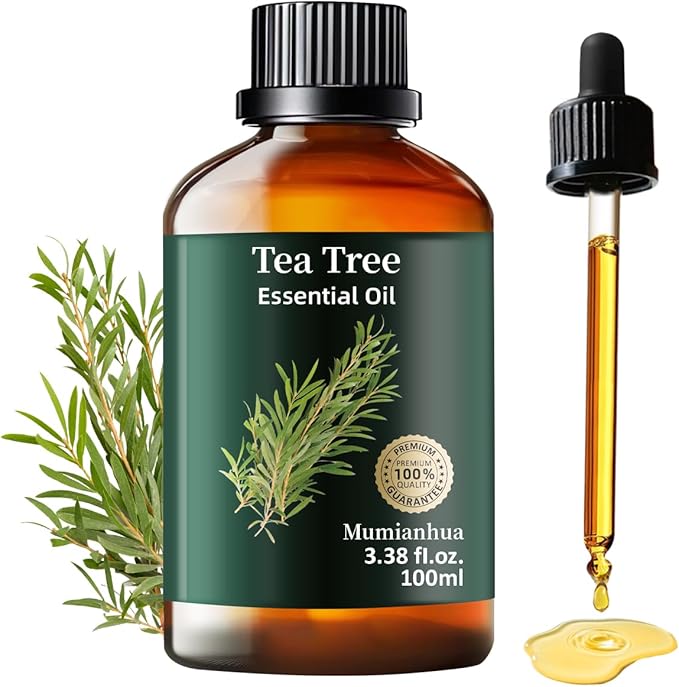 Tea Tree Essential Oil Pure Mumianhua Natural Tea Tree Oil for Diffuser, Aromatherapy, Skin, Face, Toenails, Foot Soak and DIY Soap Making 3.38 Fl Oz - Bloomnest