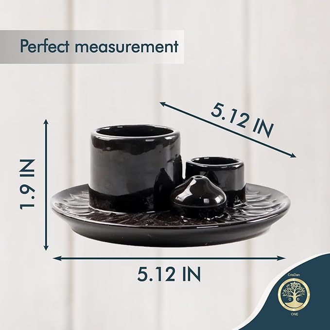 4-in-1 Palo Santo Holder, Sage & Incense Stick Burner – Ceramic White Ash Catcher Tray for Meditation, Yoga, Smudging & Spiritual Cleansing – Incense Holder for Sticks & Sage - Bloomnest
