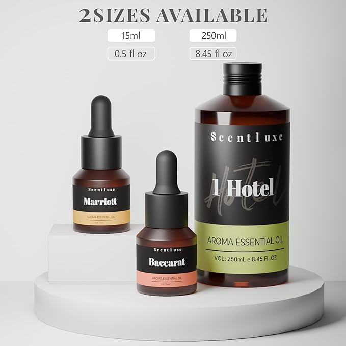 Essential Oil & Aromatherapy Diffuser Oils by The 1 Hotel Scent - Pepper, Lemon, Patchouli Notes. Premium 15mL Glass Dropper Bottle for Ultrasonic/Waterless Diffusers, Crafting 5-Star Hotel Fragrance - Bloomnest