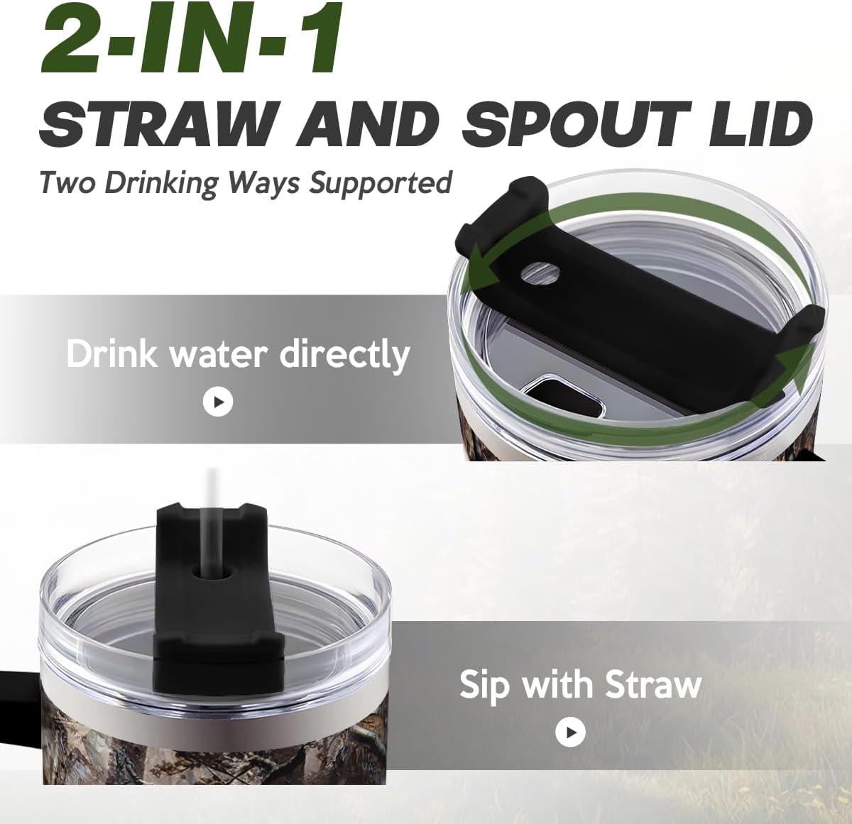 SANDJEST Hunting Tumbler with Handle for Men, Hunter Gifts for Men Dad Grandpa Husband Boyfriend, 40oz Stainless Steel Insulated Tumblers Hunters Gift for Birthday Christmas Fathers Day